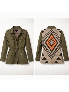 Blue Pepper Utility Jacket with Southwestern Knit Back